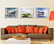 Load image into Gallery viewer, Pebble Beach California Golf Course Picture French Window Framed Canvas Print Home Decor Wall Art Collection