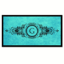 Load image into Gallery viewer, Alphabet Letter G Aqua Canvas Print Black Frame Kids Bedroom Wall Décor Home Art