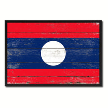 Load image into Gallery viewer, Laos Country National Flag Vintage Canvas Print with Picture Frame Home Decor Wall Art Collection Gift Ideas