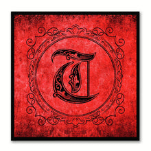 Load image into Gallery viewer, Alphabet T Red Canvas Print Black Frame Kids Bedroom Wall Décor Home Art