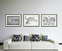 Load image into Gallery viewer, Columbia Venezuela Guianna Vintage B&W Map Canvas Print, Picture Frame Home Decor Wall Art Gift Ideas
