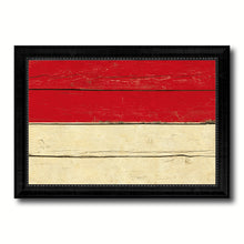 Load image into Gallery viewer, Indonesia Country Flag Vintage Canvas Print with Black Picture Frame Home Decor Gifts Wall Art Decoration Artwork