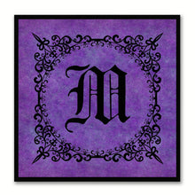 Load image into Gallery viewer, Alphabet M Purple Canvas Print Black Frame Kids Bedroom Wall Décor Home Art