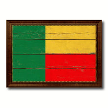 Load image into Gallery viewer, Benin Country Flag Vintage Canvas Print with Brown Picture Frame Home Decor Gifts Wall Art Decoration Artwork