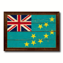 Load image into Gallery viewer, Tuvalu Country Flag Vintage Canvas Print with Brown Picture Frame Home Decor Gifts Wall Art Decoration Artwork