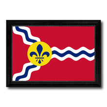 Load image into Gallery viewer, St Louis City Missouri State Flag Canvas Print Black Picture Frame