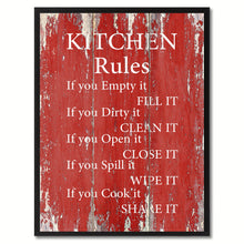 Load image into Gallery viewer, Kitchen Rules Saying Canvas Print, Black Picture Frame Home Decor Wall Art Gifts