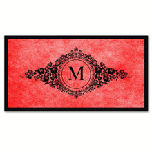 Load image into Gallery viewer, Alphabet Letter M Red Canvas Print, Black Custom Frame