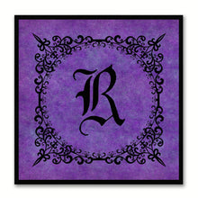 Load image into Gallery viewer, Alphabet R Purple Canvas Print Black Frame Kids Bedroom Wall Décor Home Art