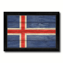 Load image into Gallery viewer, Iceland Country Flag Texture Canvas Print with Black Picture Frame Home Decor Wall Art Decoration Collection Gift Ideas