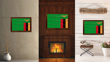 Load image into Gallery viewer, Zambia Country Flag Vintage Canvas Print with Brown Picture Frame Home Decor Gifts Wall Art Decoration Artwork