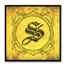 Load image into Gallery viewer, Alphabet S Yellow Canvas Print Black Frame Kids Bedroom Wall Décor Home Art