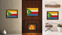 Load image into Gallery viewer, Comoros Country Flag Vintage Canvas Print with Brown Picture Frame Home Decor Gifts Wall Art Decoration Artwork