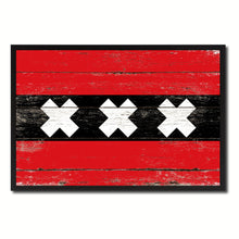 Load image into Gallery viewer, Amsterdam City Netherlands Country Flag Vintage Canvas Print with Black Picture Frame Home Decor Wall Art Collectible Decoration Artwork Gifts