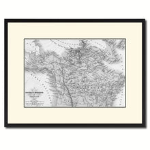Load image into Gallery viewer, Canada Alaska Vintage B&W Map Canvas Print, Picture Frame Home Decor Wall Art Gift Ideas