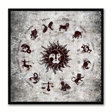 Load image into Gallery viewer, Sun Constellation Horoscope Canvas Print, Black Picture Frame Home Decor Wall Art Gift