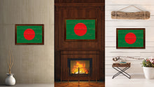 Load image into Gallery viewer, Bangladesh Country Flag Vintage Canvas Print with Brown Picture Frame Home Decor Gifts Wall Art Decoration Artwork
