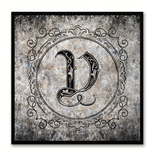 Load image into Gallery viewer, Alphabet V Black Canvas Print Black Frame Kids Bedroom Wall Décor Home Art