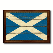Load image into Gallery viewer, Scotland Country Flag Vintage Canvas Print with Brown Picture Frame Home Decor Gifts Wall Art Decoration Artwork
