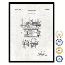 Load image into Gallery viewer, 1924 Steam Locomotive Old Patent Art Print on Canvas Custom Framed Vintage Home Decor Wall Decoration Great for Gifts