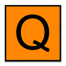Load image into Gallery viewer, Alphabet Q Orange Canvas Print Black Frame Kids Bedroom Wall Décor Home Art