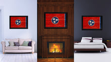 Load image into Gallery viewer, Tennessee State Flag Texture Canvas Print with Black Picture Frame Home Decor Man Cave Wall Art Collectible Decoration Artwork Gifts