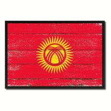 Load image into Gallery viewer, Kyrgyzstan Country National Flag Vintage Canvas Print with Picture Frame Home Decor Wall Art Collection Gift Ideas