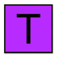 Load image into Gallery viewer, Alphabet T Purple Canvas Print Black Frame Kids Bedroom Wall Décor Home Art