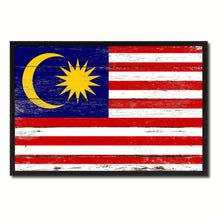 Load image into Gallery viewer, Malaysia Country National Flag Vintage Canvas Print with Picture Frame Home Decor Wall Art Collection Gift Ideas