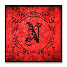 Load image into Gallery viewer, Alphabet N Red Canvas Print Black Frame Kids Bedroom Wall Décor Home Art