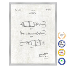 Load image into Gallery viewer, 1964 Fishing lure Old Patent Art Print on Canvas Custom Framed Vintage Home Decor Wall Decoration Great for Gifts