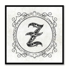Load image into Gallery viewer, Alphabet Z White Canvas Print Black Frame Kids Bedroom Wall Décor Home Art
