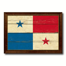 Load image into Gallery viewer, Panama Country Flag Vintage Canvas Print with Brown Picture Frame Home Decor Gifts Wall Art Decoration Artwork