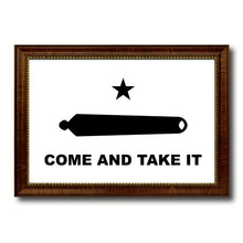 Load image into Gallery viewer, Revolution Come and Take It Military Flag Canvas Print with Brown Picture Frame Home Decor Wall Art Gift Ideas
