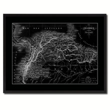 Load image into Gallery viewer, Columbia Venezuela Guianna Vintage Monochrome Map Canvas Print, Gifts Picture Frames Home Decor Wall Art