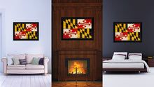 Load image into Gallery viewer, Maryland State Flag Texture Canvas Print with Black Picture Frame Home Decor Man Cave Wall Art Collectible Decoration Artwork Gifts