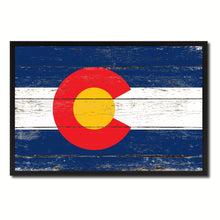 Load image into Gallery viewer, Colorado State Flag Vintage Canvas Print with Black Picture Frame Home DecorWall Art Collectible Decoration Artwork Gifts