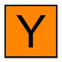 Load image into Gallery viewer, Alphabet Y Orange Canvas Print Black Frame Kids Bedroom Wall Décor Home Art