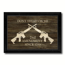 Load image into Gallery viewer, 2nd Amendment Dont Tread On Me M4 Rifle Military Flag Texture Canvas Print with Black Picture Frame Gift Ideas Home Decor Wall Art