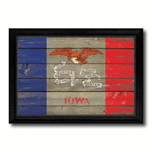 Load image into Gallery viewer, Iowa State Vintage Flag Canvas Print with Black Picture Frame Home Decor Man Cave Wall Art Collectible Decoration Artwork Gifts
