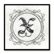 Load image into Gallery viewer, Alphabet X White Canvas Print Black Frame Kids Bedroom Wall Décor Home Art