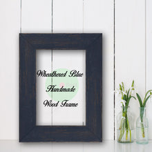 Load image into Gallery viewer, Wheathered Blue Shabby Chic Home Decor Custom Frame Great for Farmhouse Vintage Rustic Wood Picture Frame
