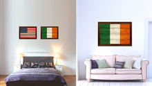 Load image into Gallery viewer, Ireland Country Flag Texture Canvas Print with Brown Custom Picture Frame Home Decor Gift Ideas Wall Art Decoration