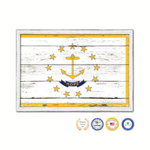 Load image into Gallery viewer, Rhode Island State Flag Shabby Chic Gifts Home Decor Wall Art Canvas Print, White Wash Wood Frame