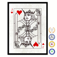 Load image into Gallery viewer, Jack Heart Poker Decks of Vintage Cards Print on Canvas Black Custom Framed