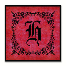 Load image into Gallery viewer, Alphabet H Red Canvas Print Black Frame Kids Bedroom Wall Décor Home Art