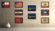 Load image into Gallery viewer, Nauru Country Flag Vintage Canvas Print with Brown Picture Frame Home Decor Gifts Wall Art Decoration Artwork
