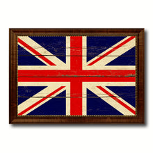 Load image into Gallery viewer, United Kingdom Country Flag Vintage Canvas Print with Brown Picture Frame Home Decor Gifts Wall Art Decoration Artwork
