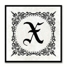 Load image into Gallery viewer, Alphabet X White Canvas Print Black Frame Kids Bedroom Wall Décor Home Art