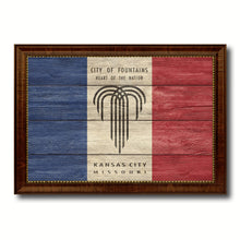 Load image into Gallery viewer, Kansas City Missouri State Texture Flag Canvas Print Brown Picture Frame